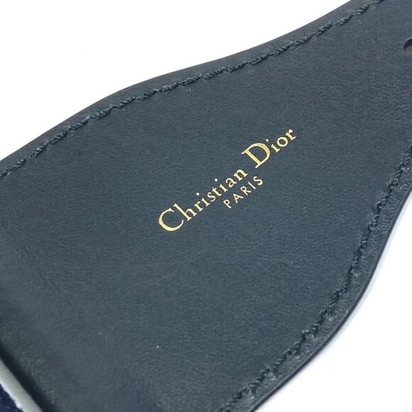 Dior B0003CBTE_M928 CDHardware Embroidered Canvas logo belt Navy x Beige main image 4